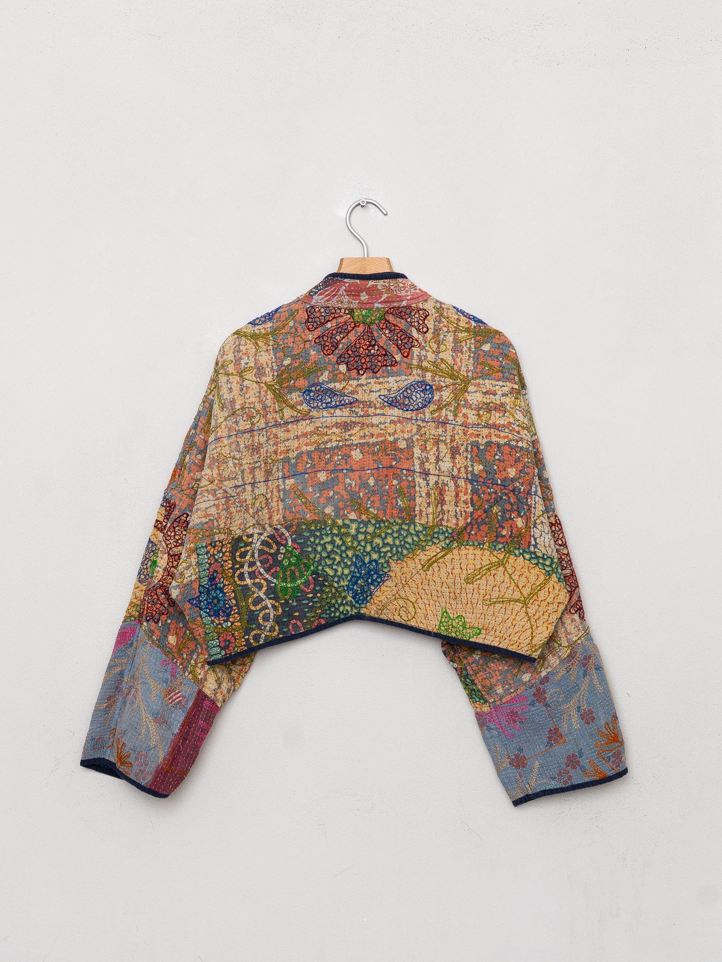 The Kaira Cropped Suzani Quilted Kantha Jacket