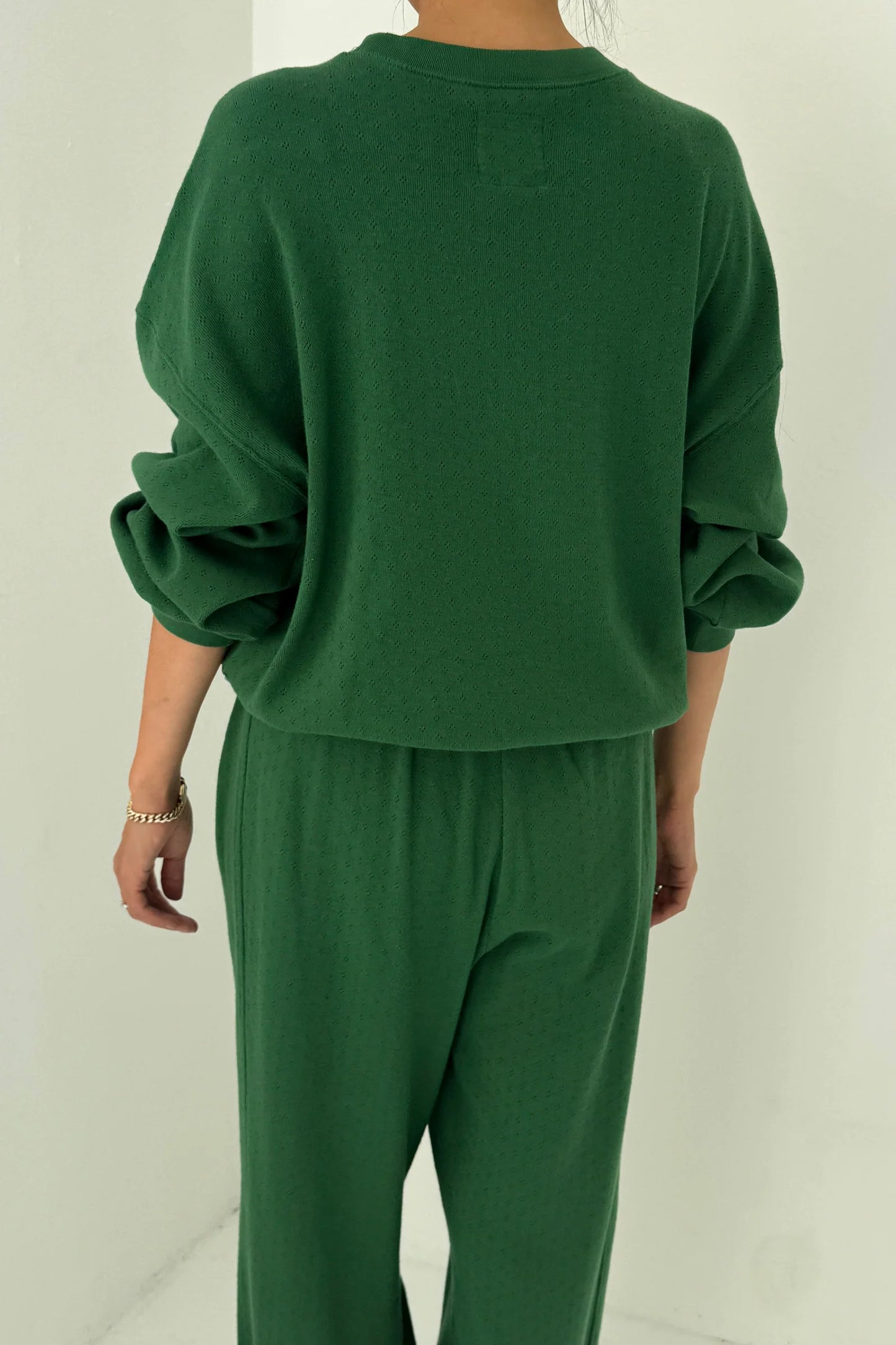 PREORDER Pointelle Core Sweatshirt - Moss Green