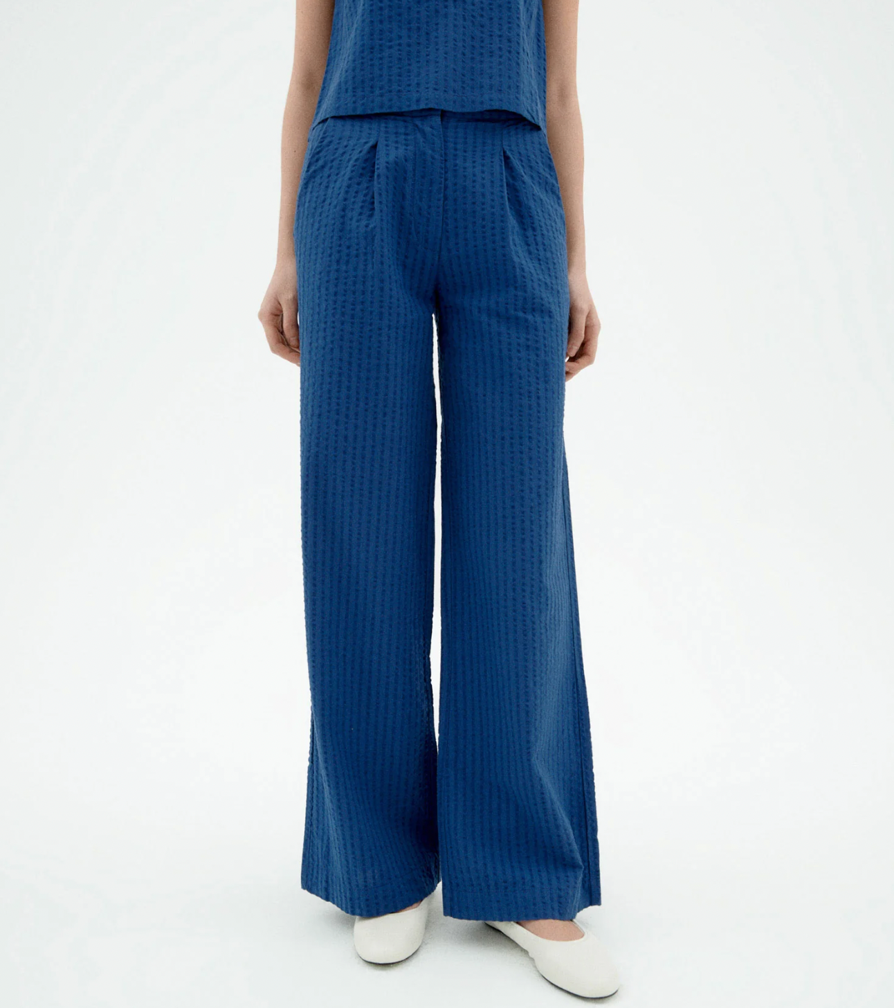 Manolita Seersucker Pants - Blue