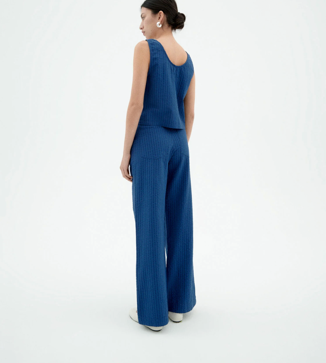 Manolita Seersucker Pants - Blue
