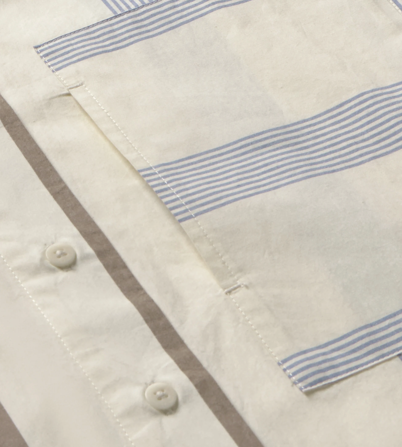 Marcelle Blouse - Brown and Blue Striped
