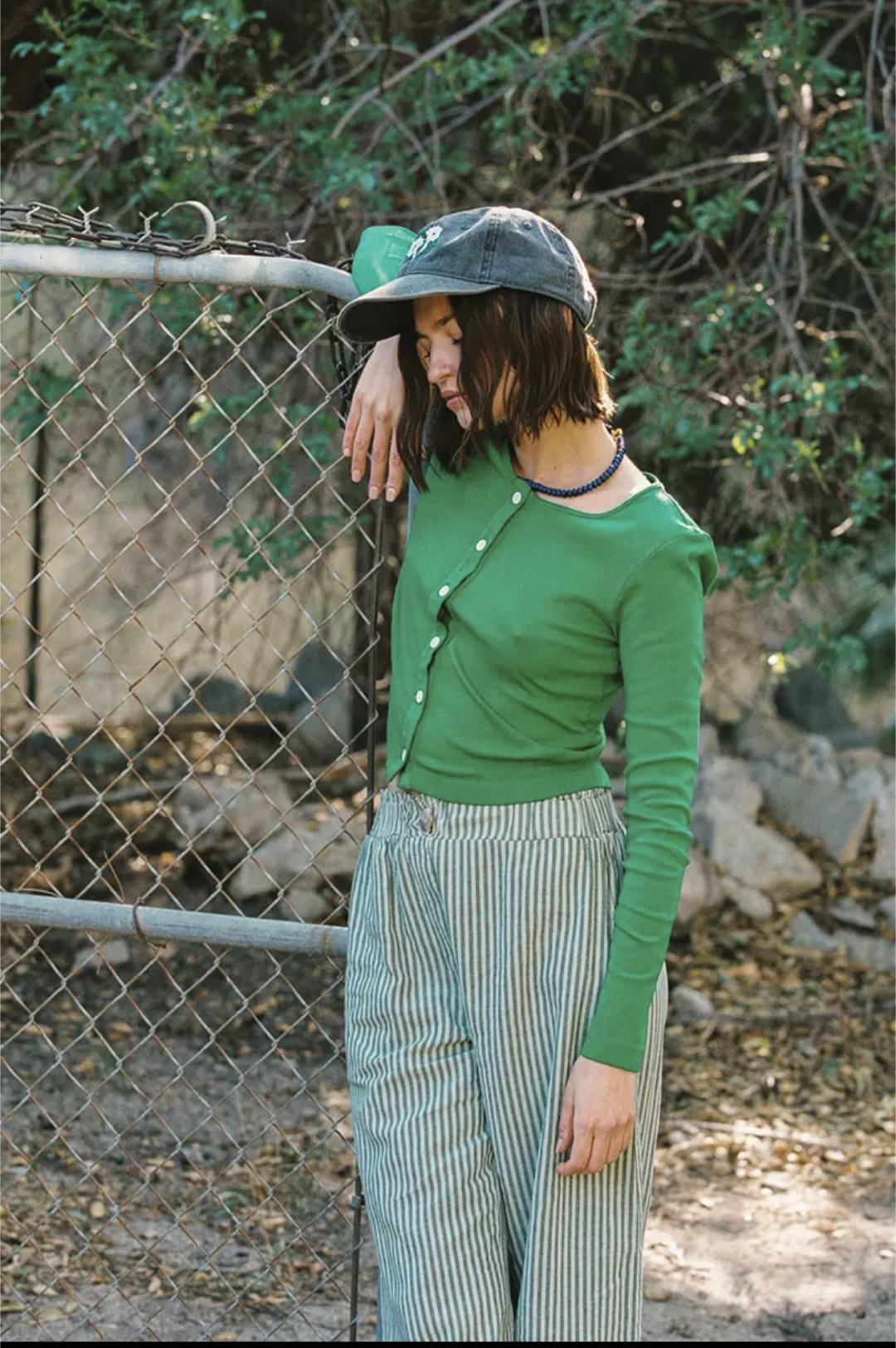 Organic Rib Cardigan - Grass