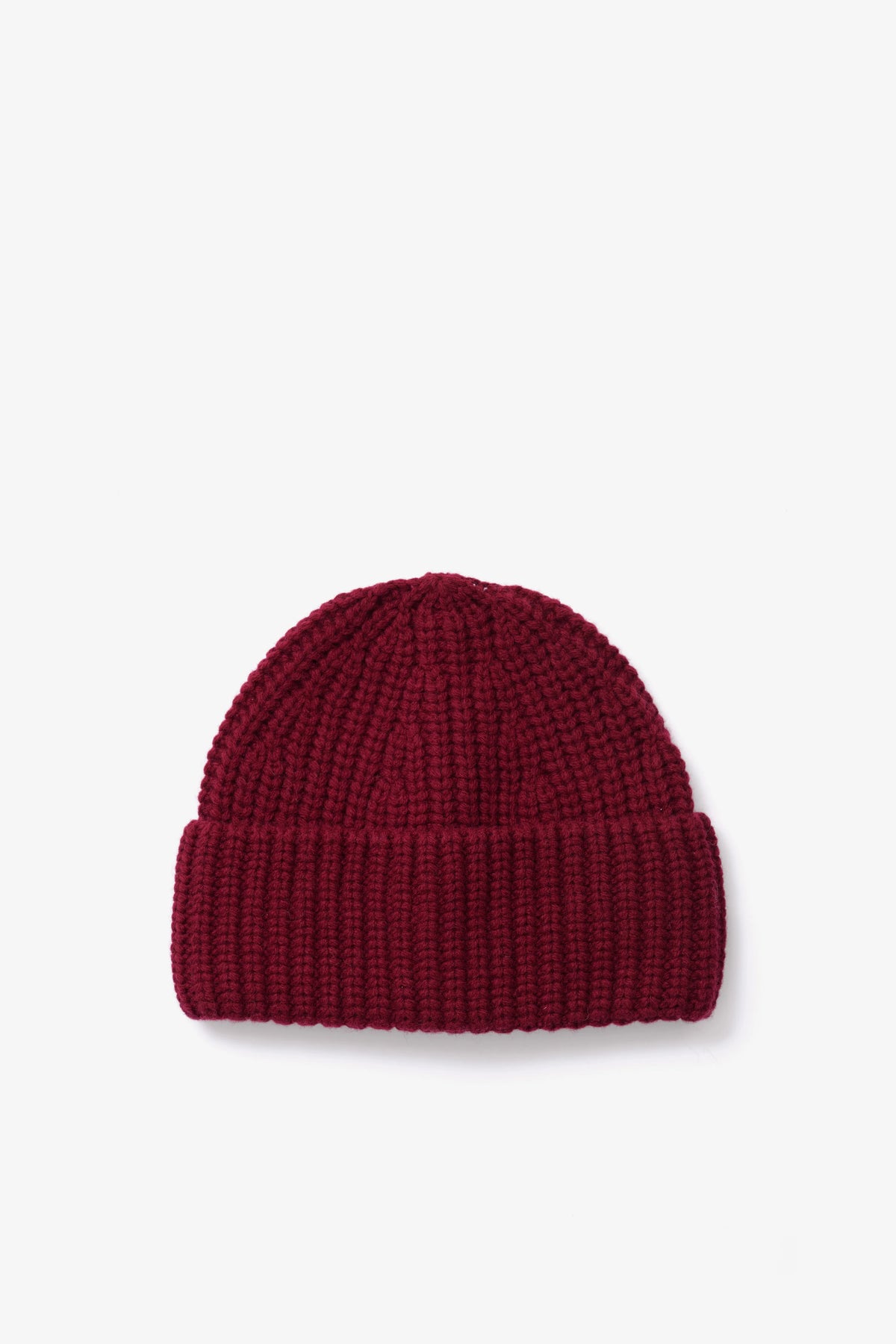 Merino Wool Beanie - Dark Burgundy
