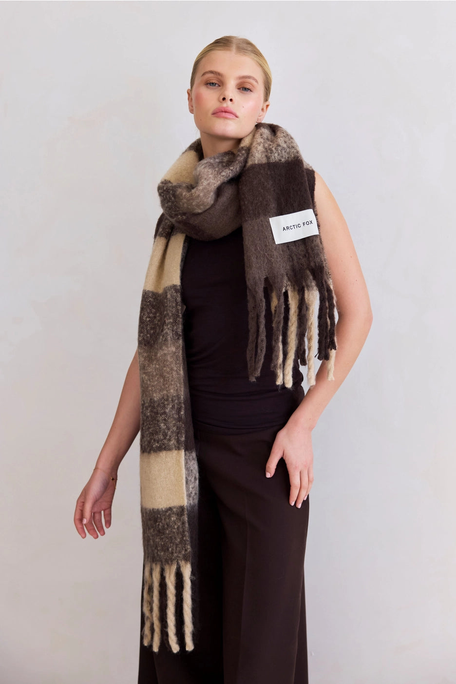 The Reykjavik Scarf - Brown Check