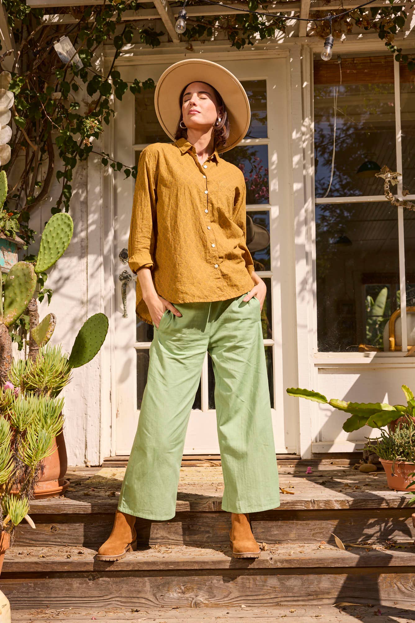Good Boyfriend Shirt - Sunflower Overdye Honeycomb