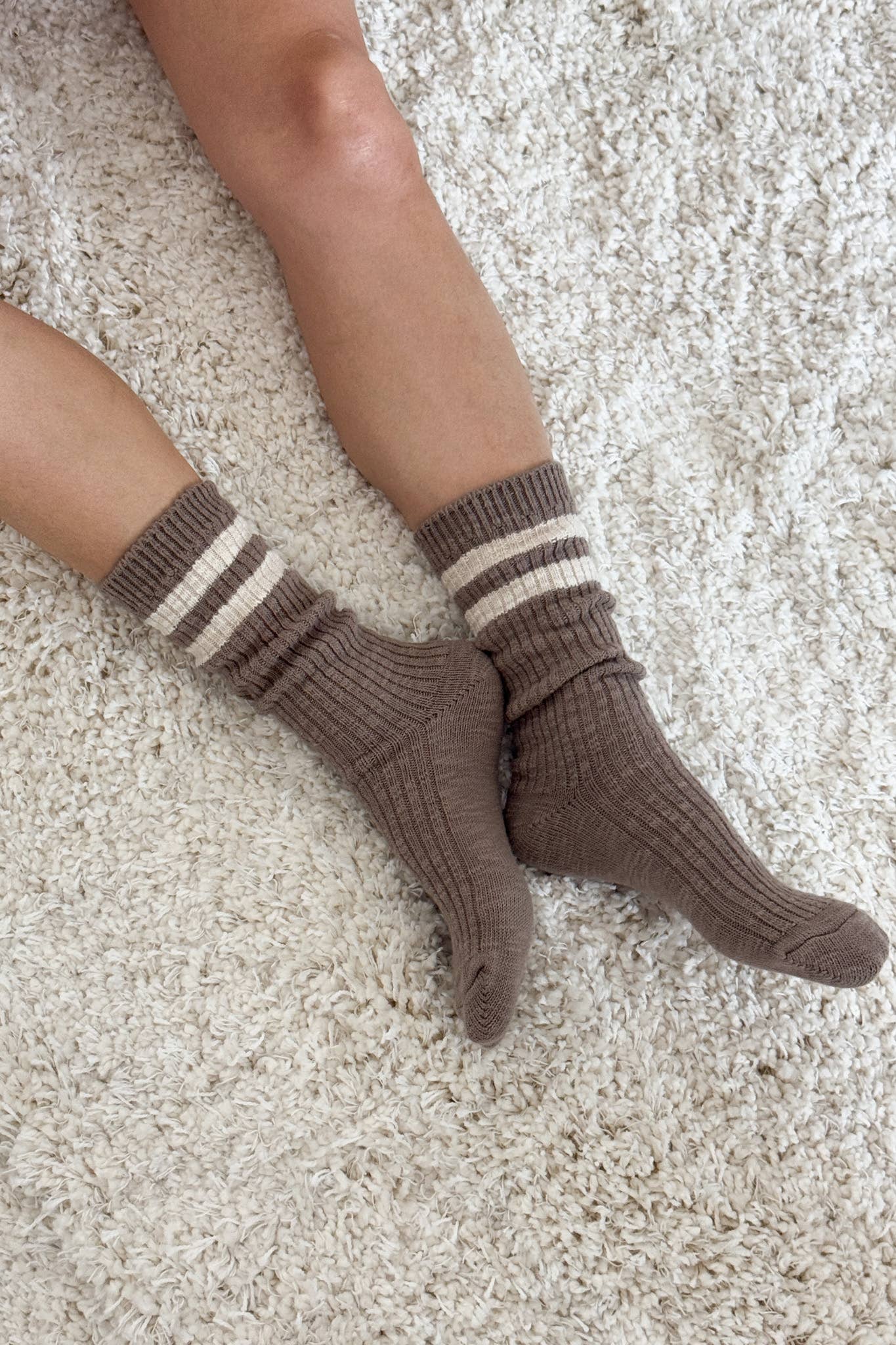Cottage Varsity Socks - Flax Varsity