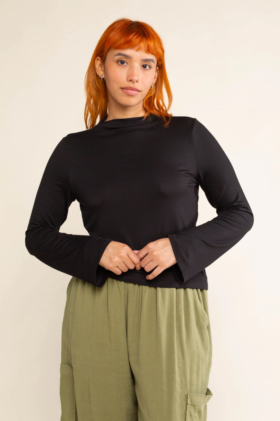 Kie Bamboo Mock Neck Long Sleeve