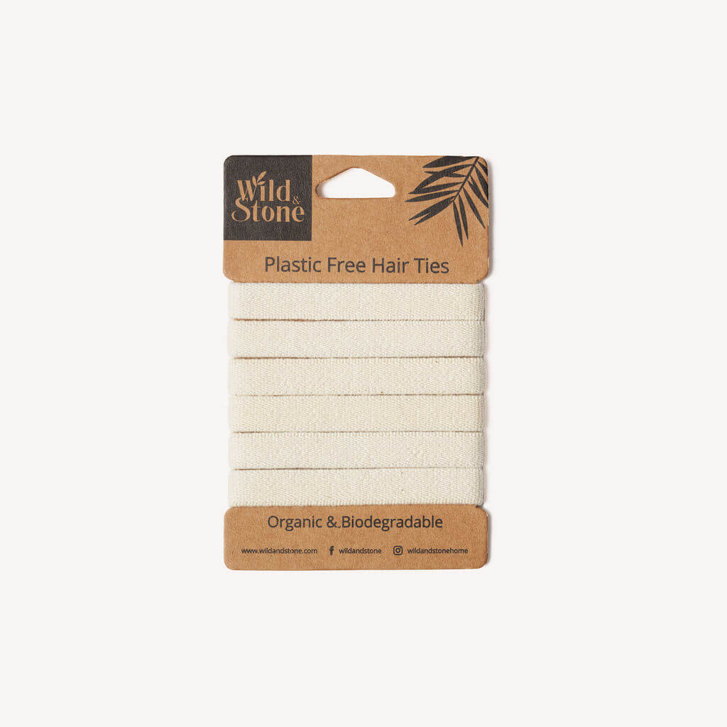 Plastic Free Hair Ties - 6 Pack (multiple color options)