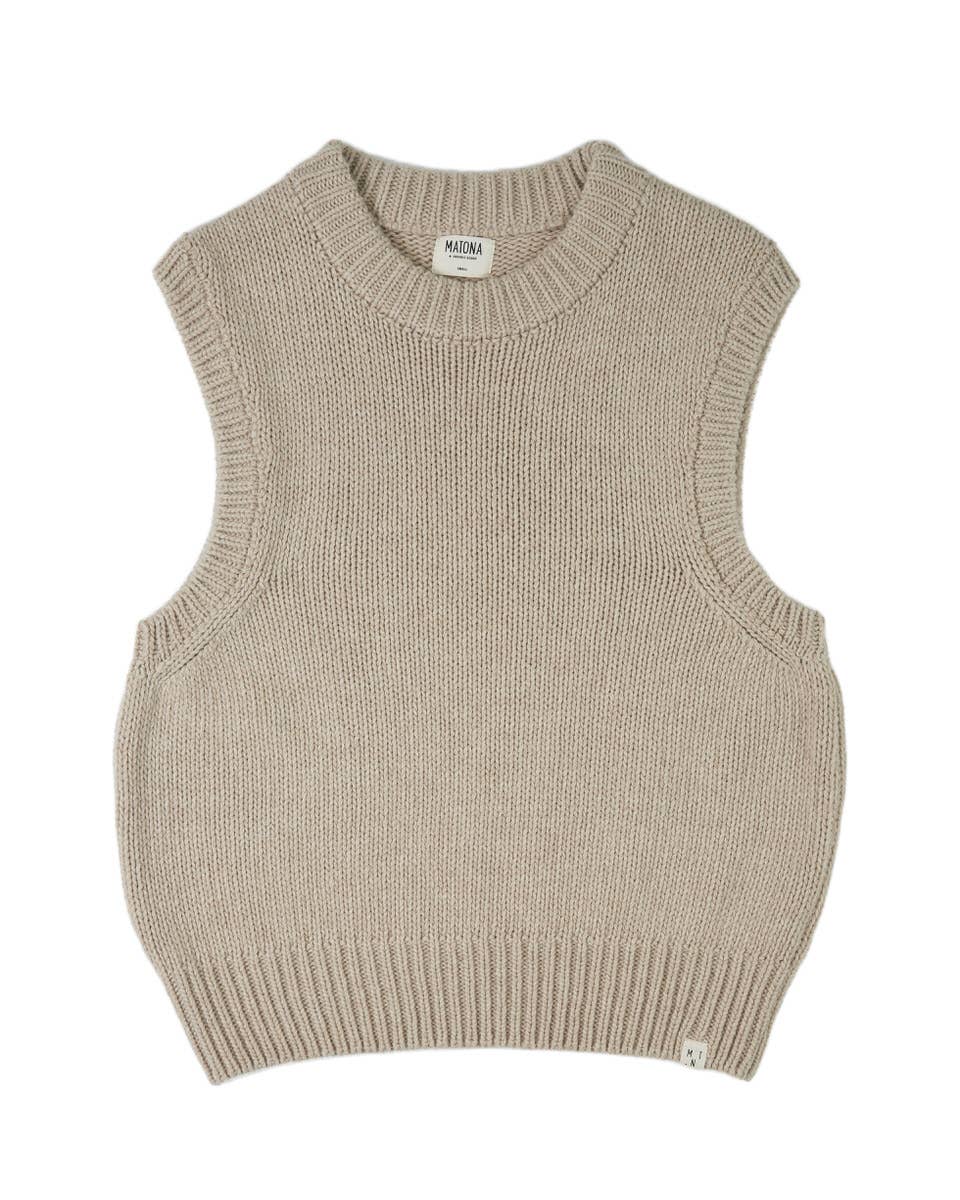 Slipover Knit Vest - Limestone Beige
