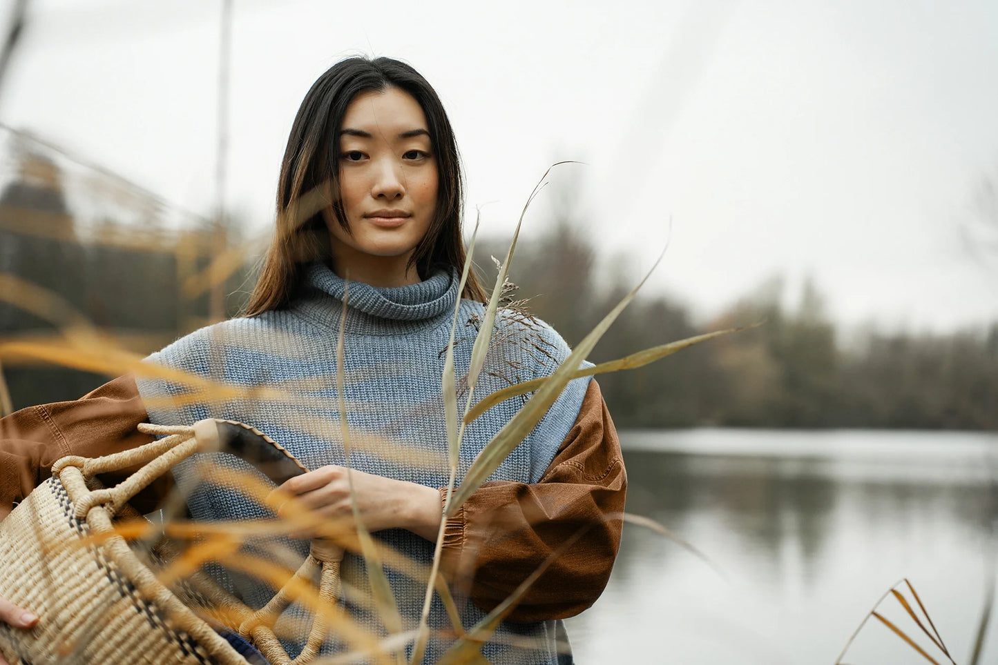 Kanon Recycled Wool Knitted Vest - Sky Blue Marl