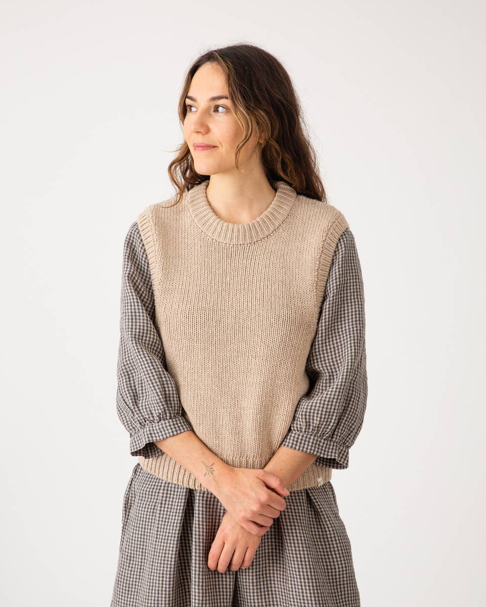 Slipover Knit Vest - Limestone Beige
