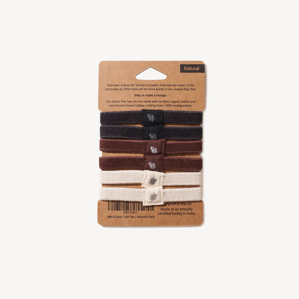 Plastic Free Hair Ties - 6 Pack