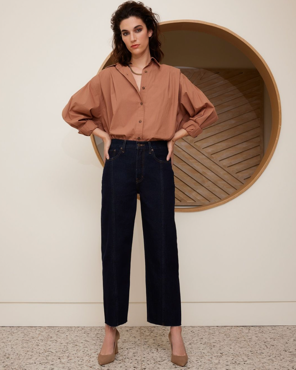 Tyler Seamed Straight Crop Jeans