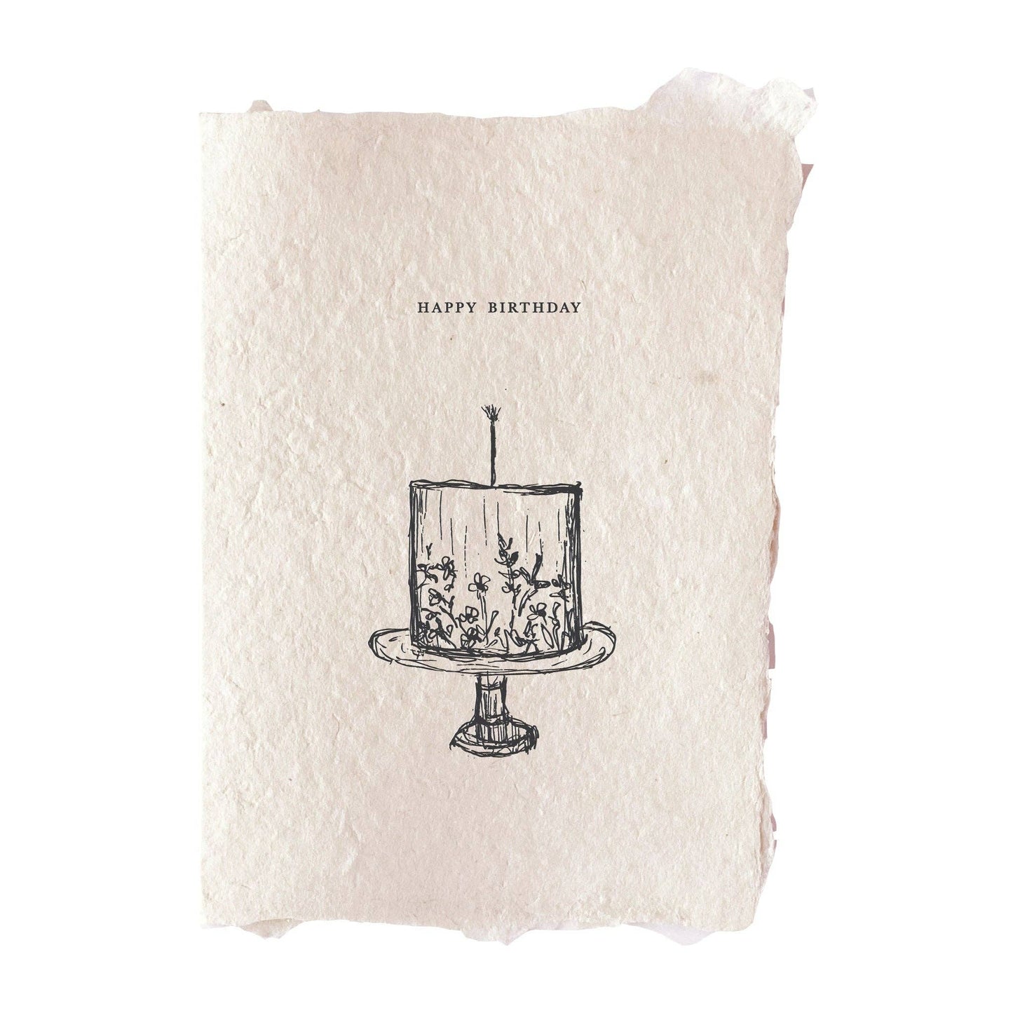 Flowered Cake - Handmade Birthday Card