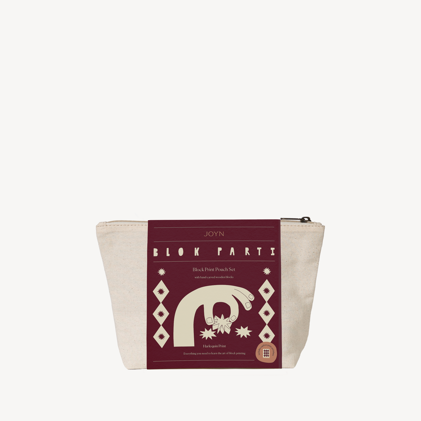 Block Printing Pouch Kit - Harlequin Print