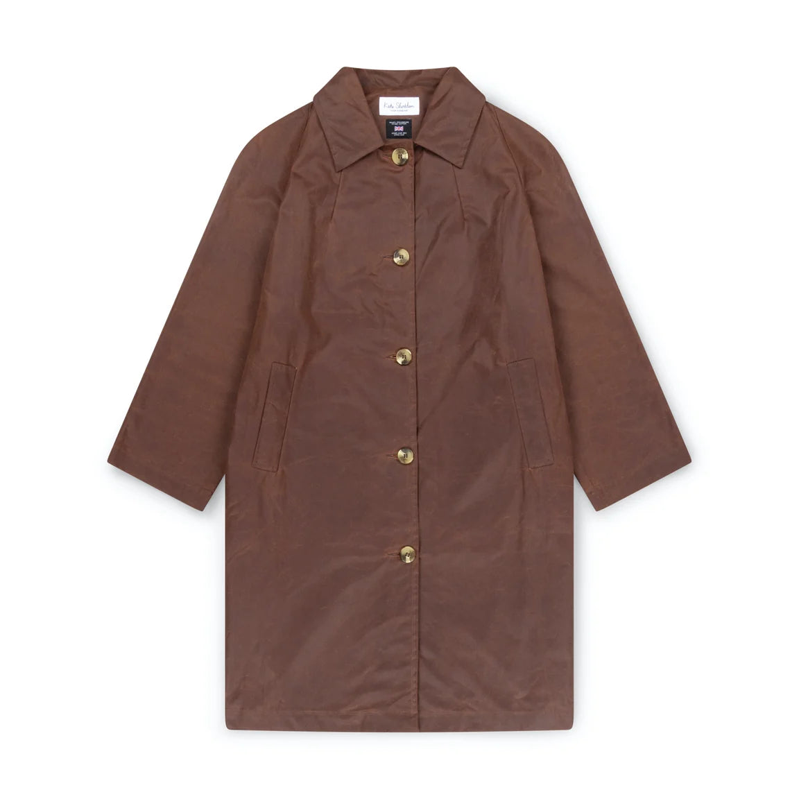 Waxed Cotton Oversized Louis Coat - Chestnut