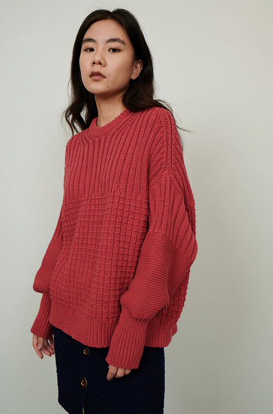 Delčia Cotton Sweater - Rhubarb