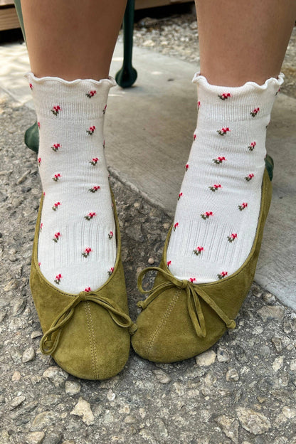 Petal Ruffled Hugger Crew Socks - Multiple Colors