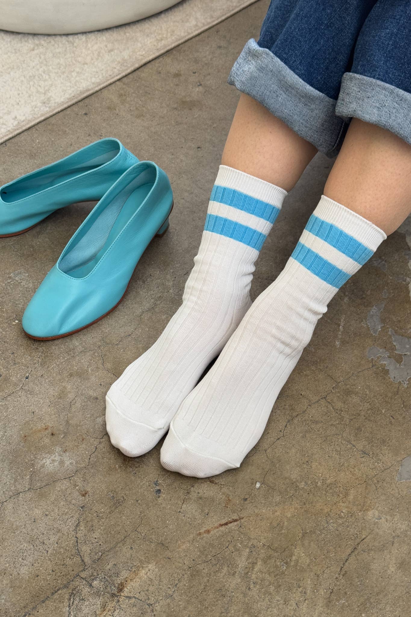 Varsity Her Socks - Blue Stripe