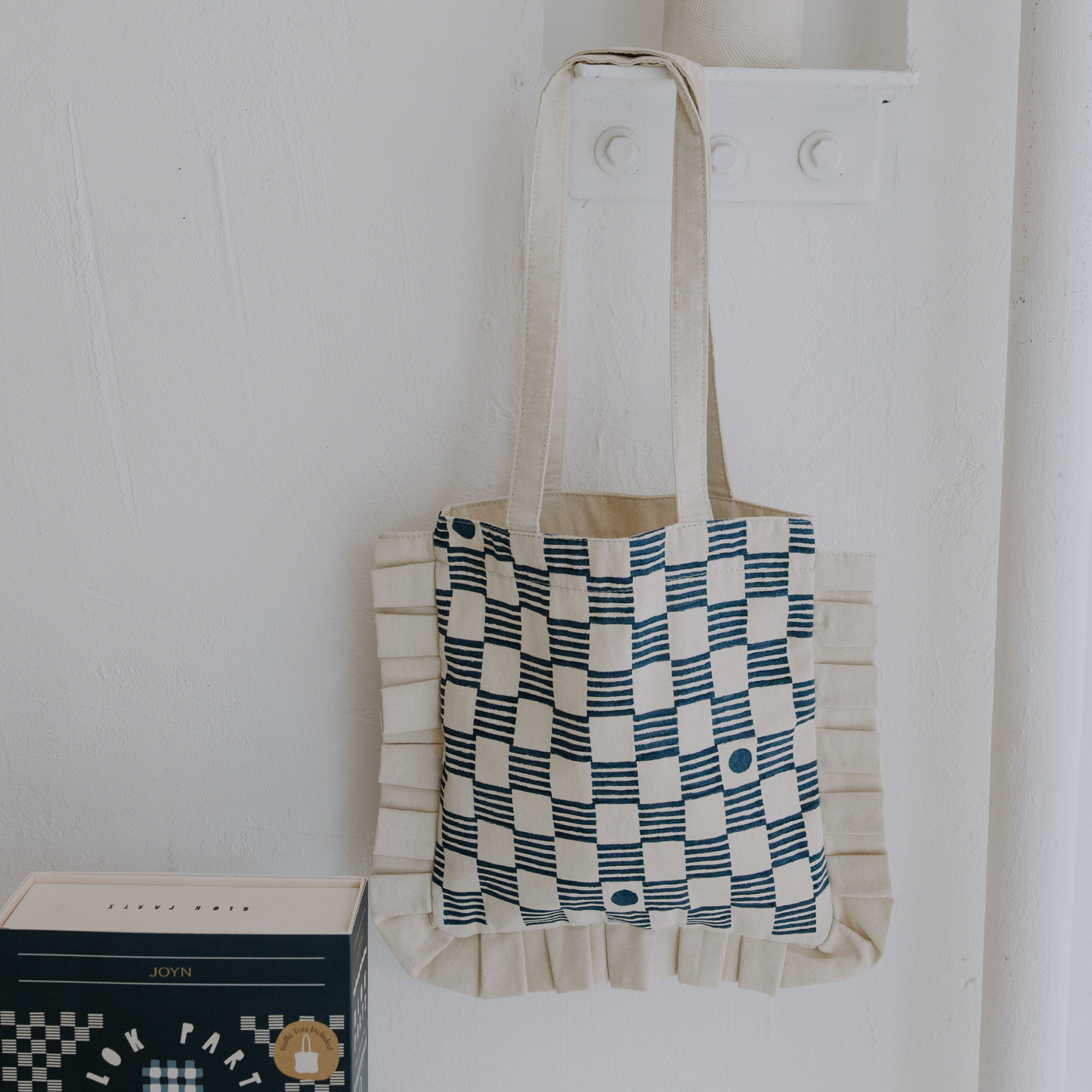 Block Printing Kit - Gingham Ruffle Tote