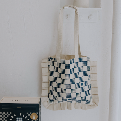 Block Printing Kit - Gingham Ruffle Tote