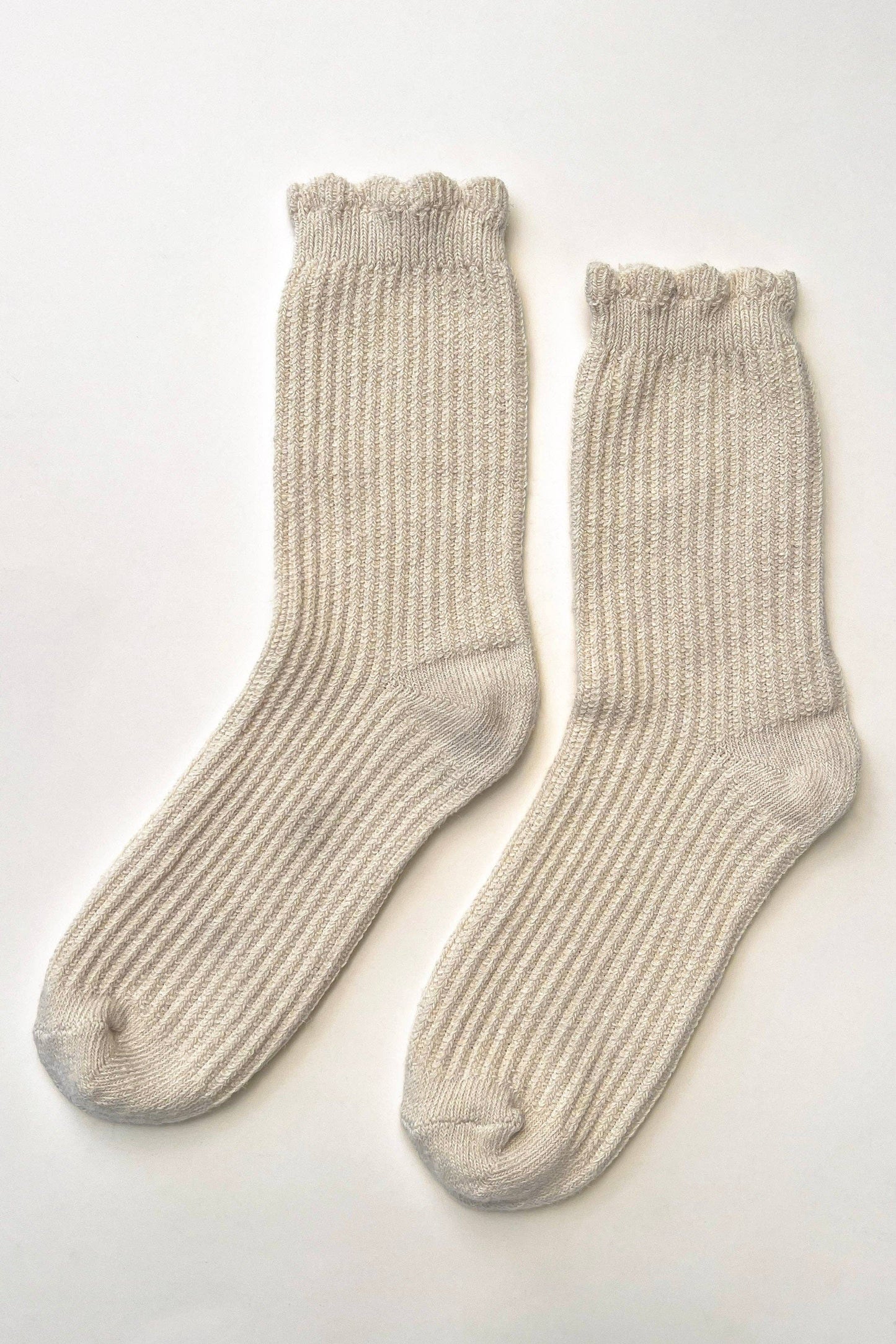 Linen Scallop Socks - Multiple Colors