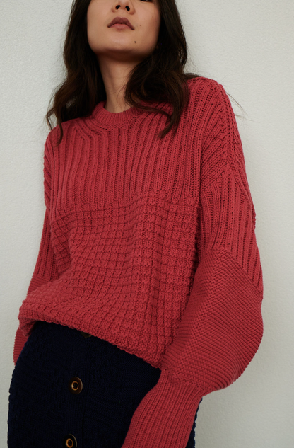 Delčia Cotton Sweater - Rhubarb