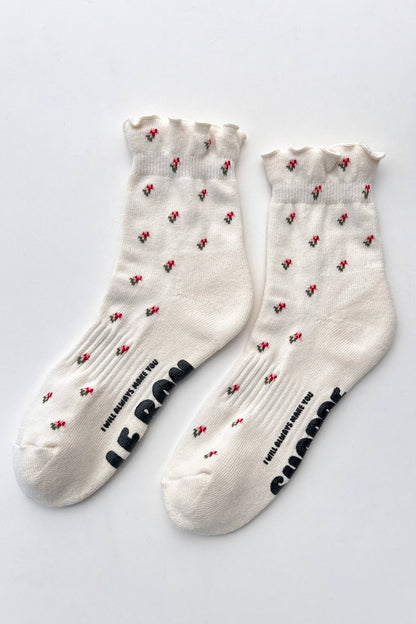 Petal Ruffled Hugger Crew Socks - Multiple Colors