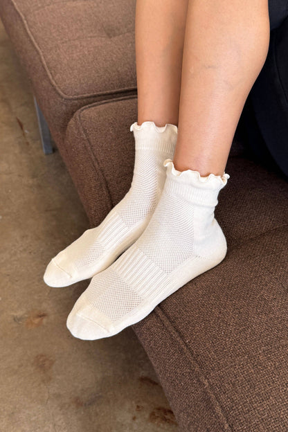 Ruffled Hugger Crew Socks - Multiple Colors