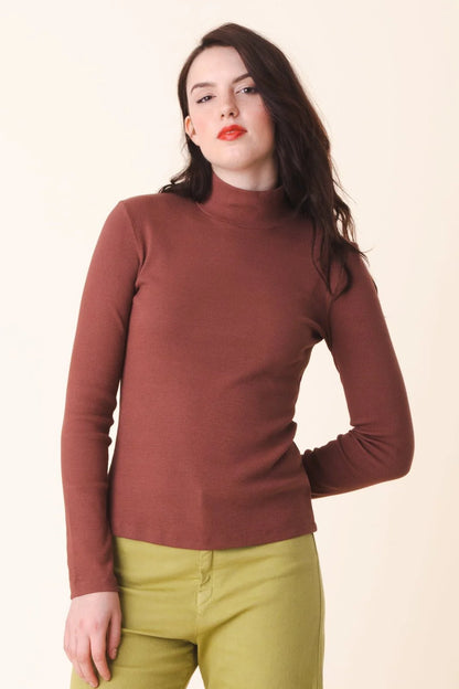 L/S Mockneck - Redwood
