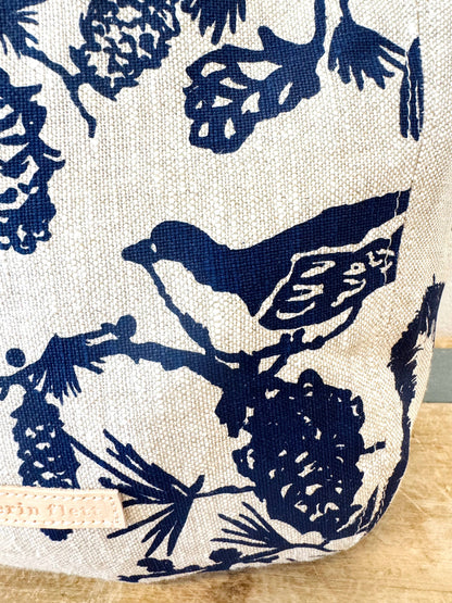 Boho Tote Bag - Pine Cone Navy