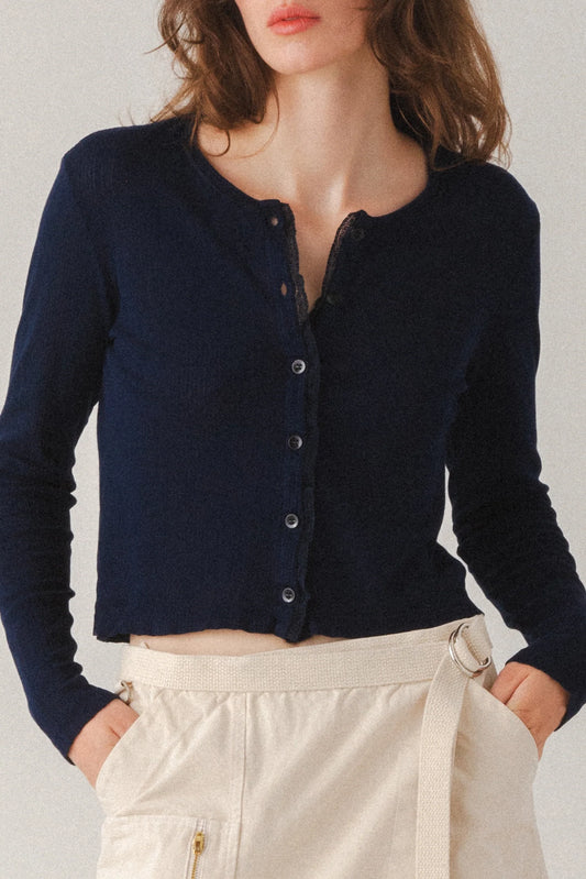 Pretty In Pointelle in Midnight