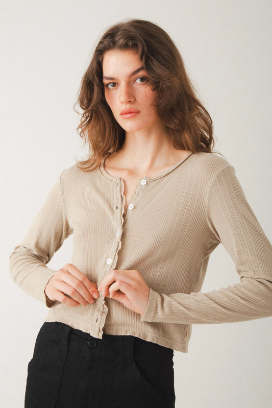 Pretty In Pointelle in Oatmeal