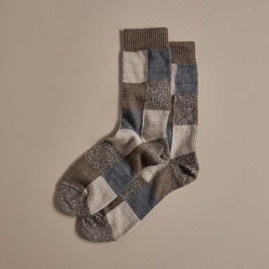 Merino Wool Socks - Earth Patchwork