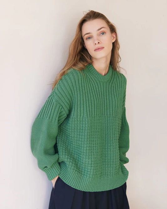 Delčia Cotton Sweater - Fern Green