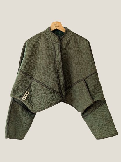 The Kaira Cropped Block Print Jacket