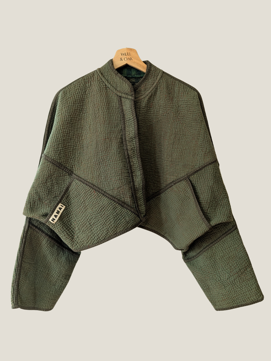 The Kaira Cropped Block Print Jacket