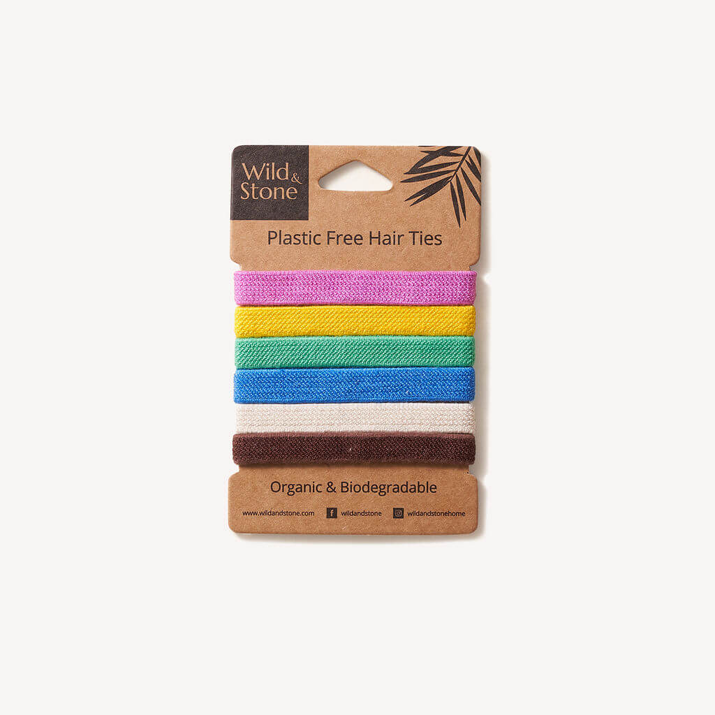 Plastic Free Hair Ties - 6 Pack (multiple color options)