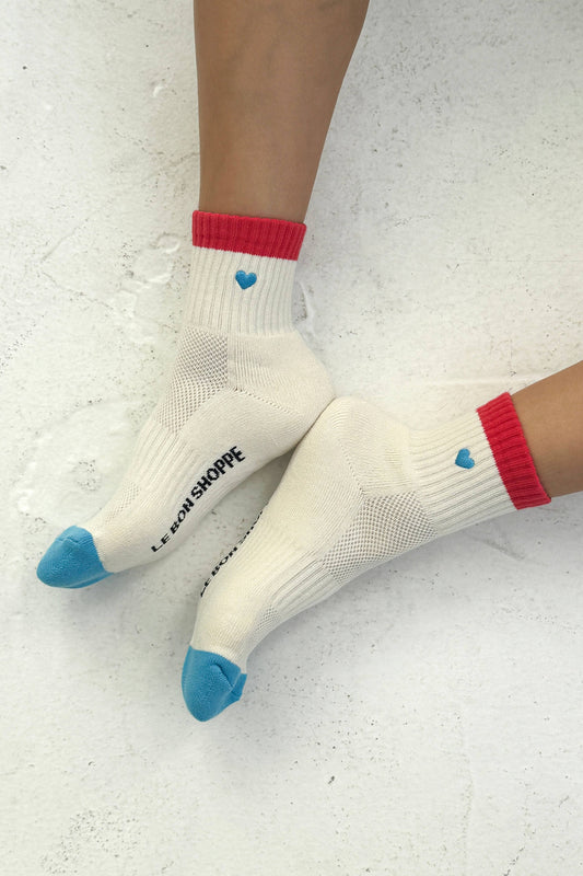 Embroidered Color Block Girlfriend Socks - Multiple Colors