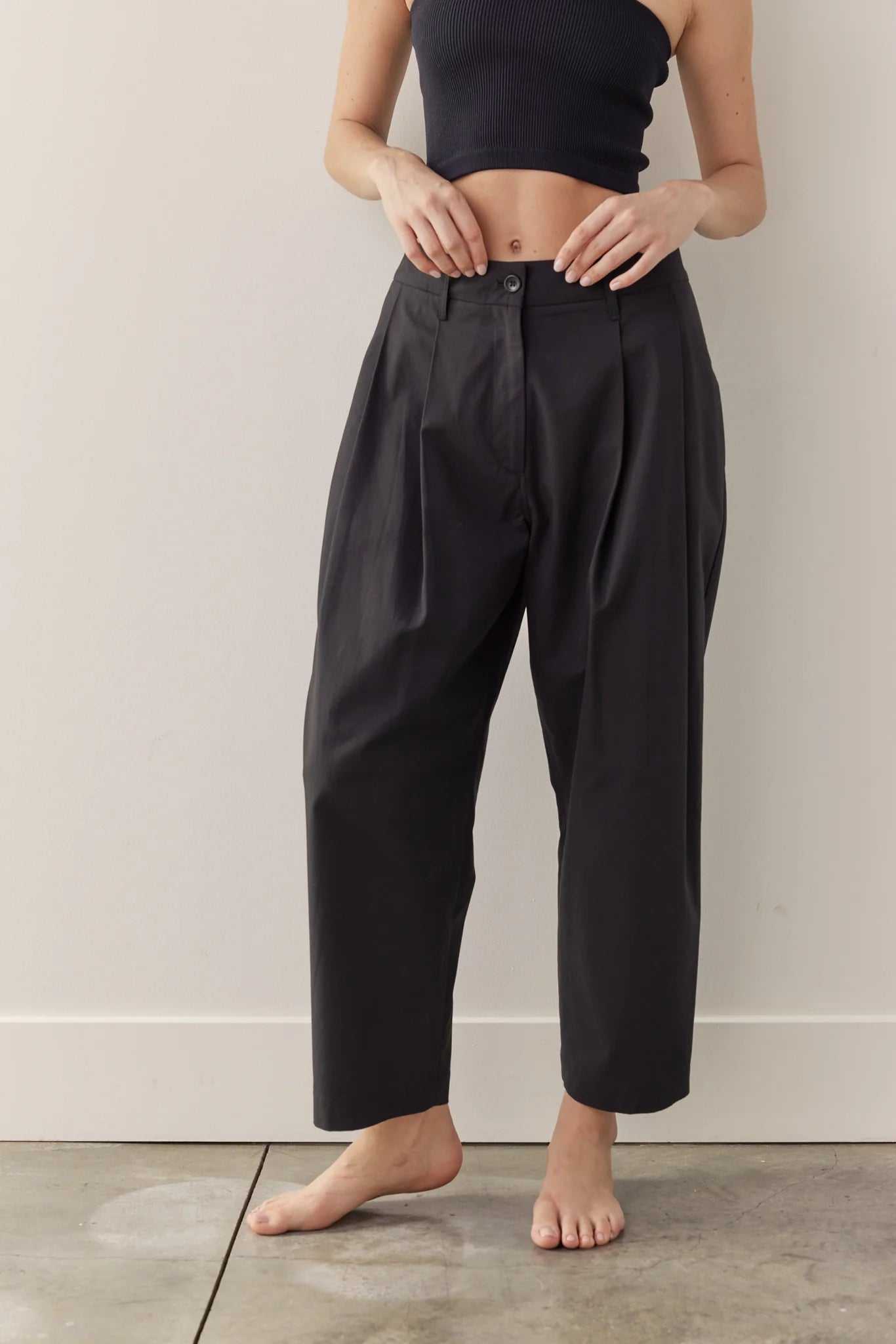 Pleated Tapered Trousers