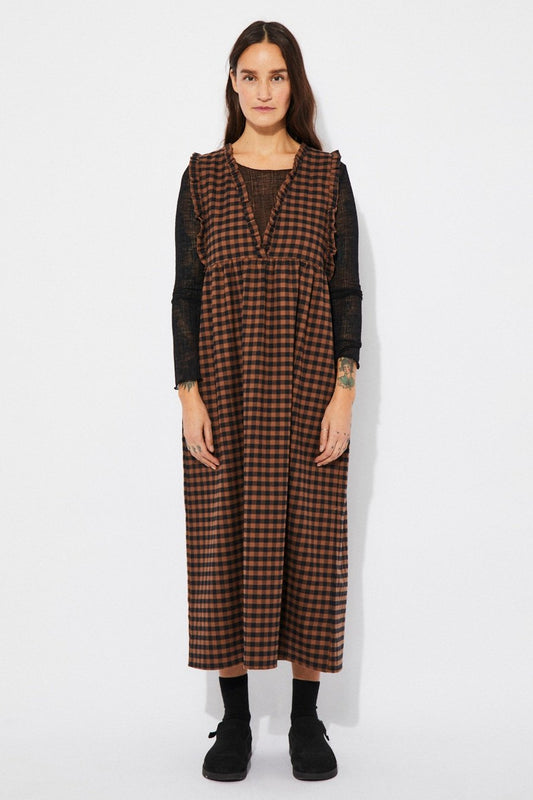 Nuria Dress - Brown Check