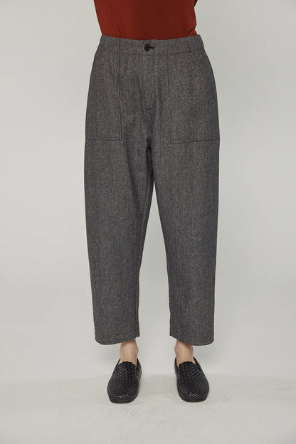 Wool Blend Herringbone Pants