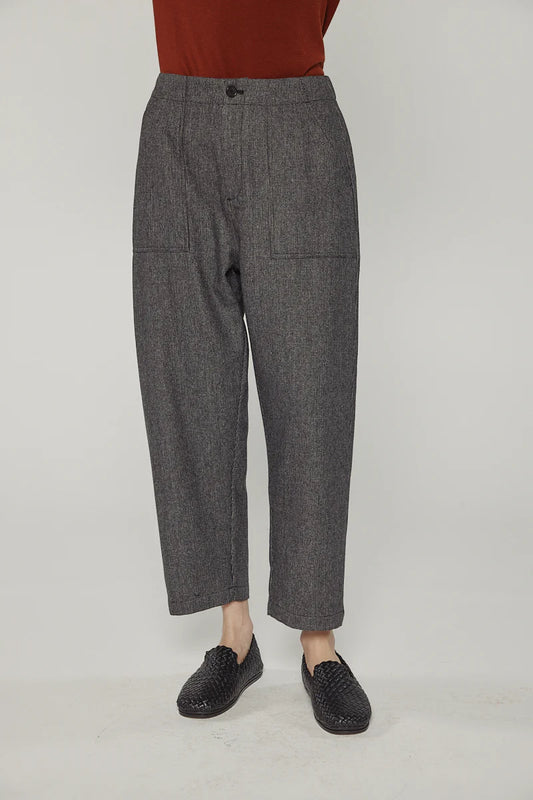 Wool Blend Herringbone Pants