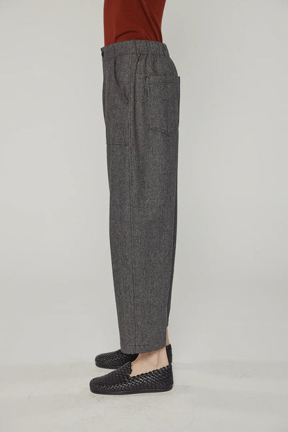 Wool Blend Herringbone Pants
