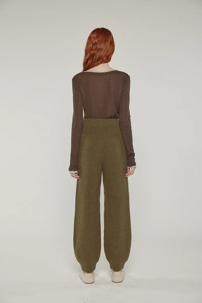 Cashmere Wool Blend Sweater Pants