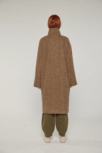 Wool High-Neck Maxi Coat