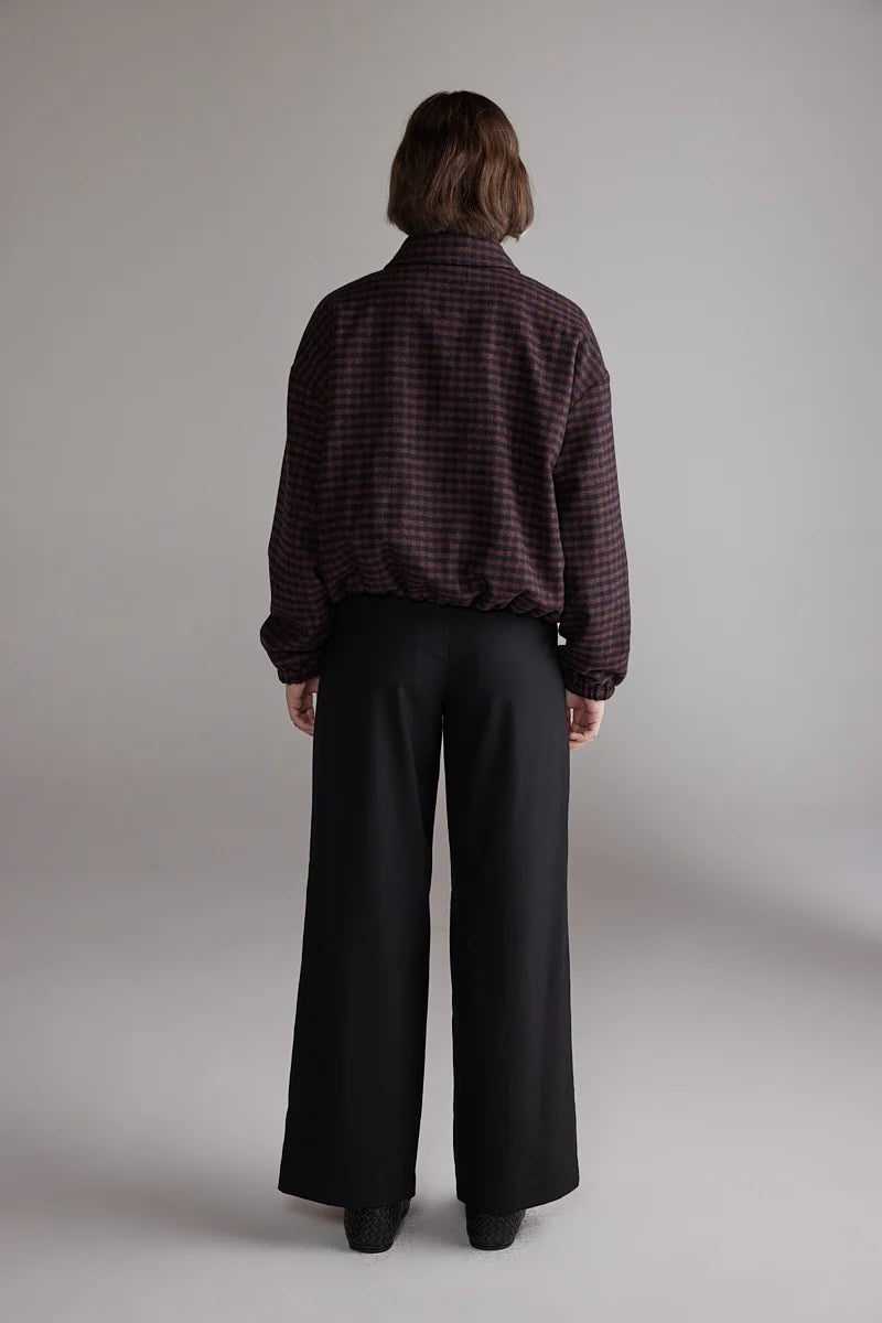 Gingham Jacket - Wine & Black