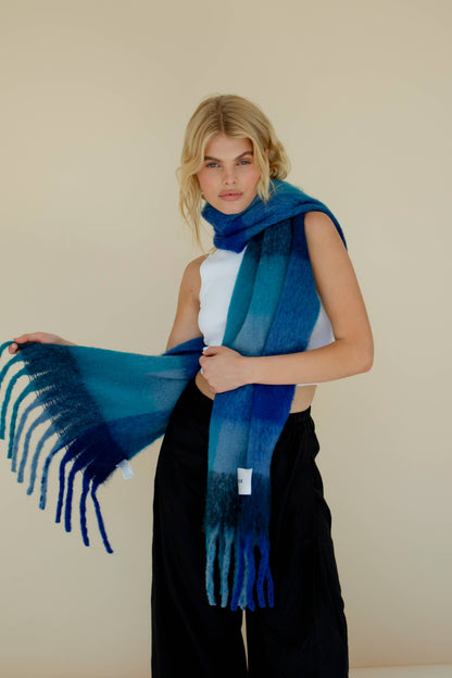 The Reykjavik Scarf - Blue Check