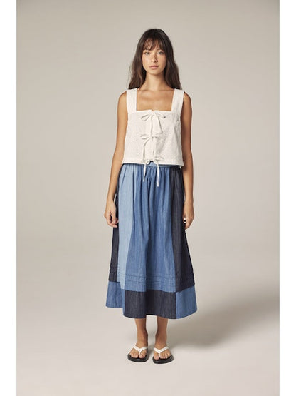 Contrast Midi Skirt