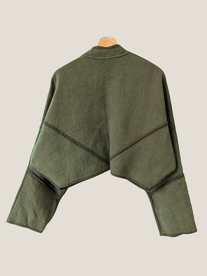 The Kaira Cropped Block Print Jacket